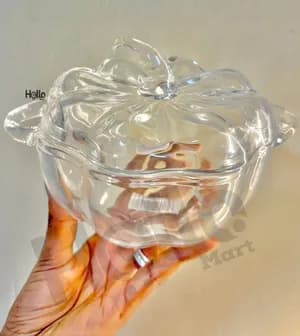 Glass Pumpkin Serving Bowl with Lid