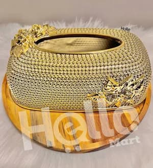 Decorative Golden Tissue Box Holder