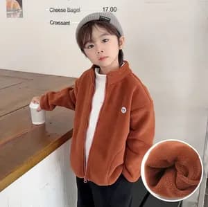 Velvet plus warm kids jacket