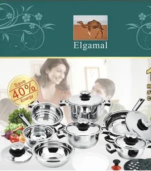 Elgamal 16-piece stainless steel cookware set