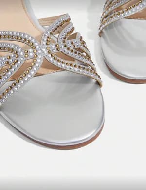 Rhinestone decor slip on flat sandals
