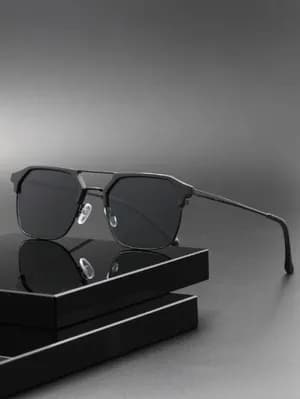 Square Metallic Aviator Sunglasses