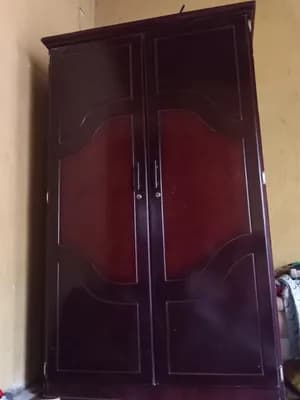 Two-Section Wooden Wardrobe Cabinet