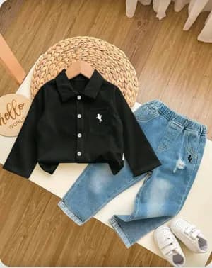 Baby boy 2 piece set shirt and jeans