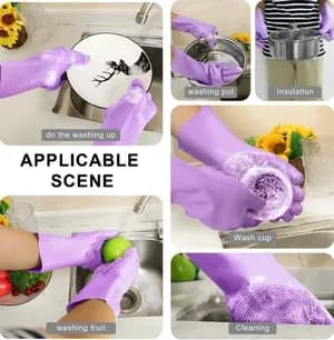 2pcs Silicone Dish Washing Gloves