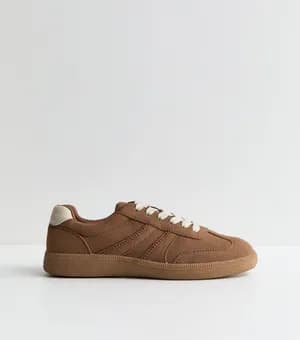 New Look Faux Suede Stripe Trainers