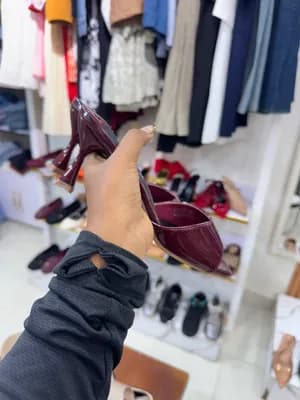 Women's Maroon Heeled Mules Size 38