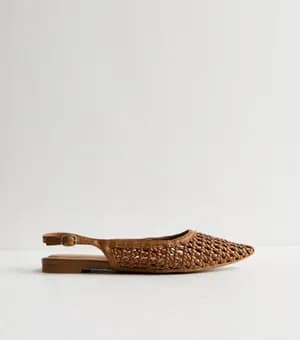 New Look woven pointed slingback pump