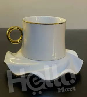 Gold-Rim Milk and Tea Cups