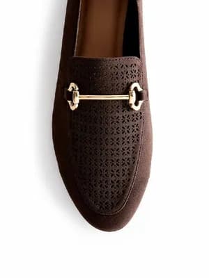 Primark Faux Leather Laser Cut Snaffle Bit Loafers