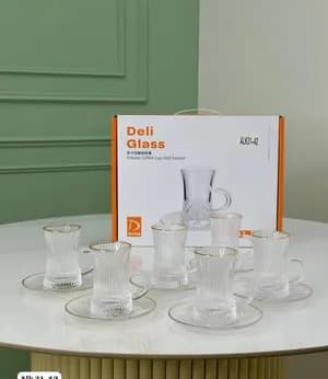 Turkish Tea Glass Set with Saucers