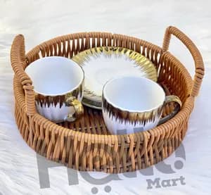 Wicker Serving Tray Basket