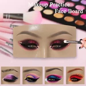 Makeup Practicing Face Board With A Brush