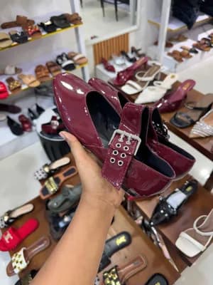 Zara Burgundy Mary Jane Shoes