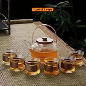 Seven Piece Glass Tea Pot Set