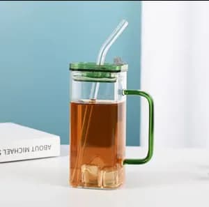 Glass Mug with Straw
