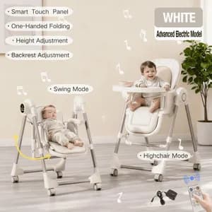 2-in-1 Electric Baby High Chair Swing
