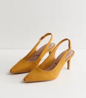 faux suede slingback pumps