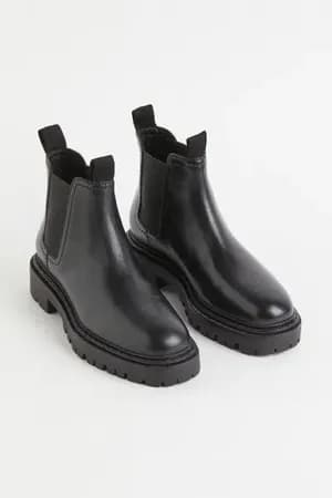 Leather Chelsea boots from H&M, women