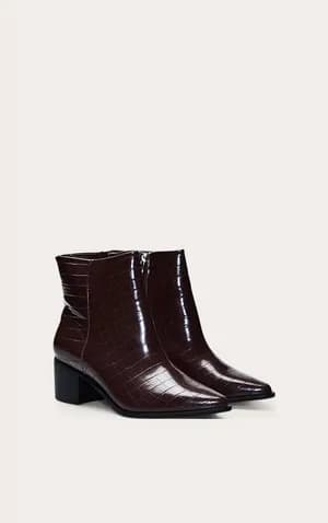 PLT pointed toe block heel ankle boots 36