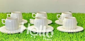White Coffee Cup Set 6 Pieces