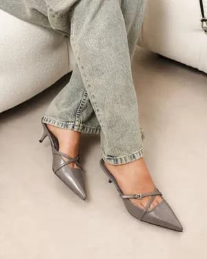 SIMMI LONDON low heel buckle mules