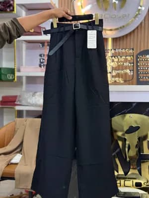 Wide Leg Pant with Belt