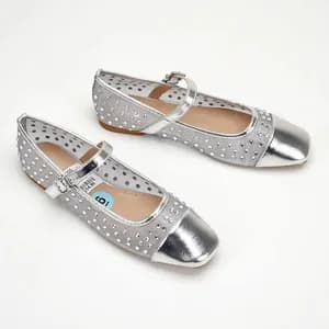 Mesh Mary Jane ballet flats