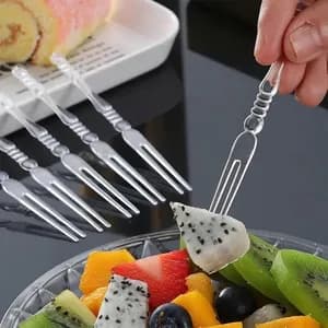 Transparent plastic forks