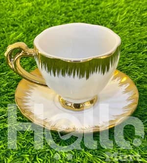 White Gold Coffee Cup Set 6 Pieces