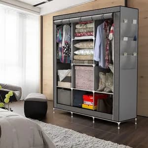 Premium Metal Fabric Storage Wardrobe