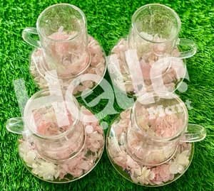 Quality Glass Tea Cups Set 4 Pieces