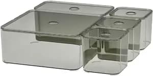 IKEA VISSLAÅNBox with lid set of 5, grey