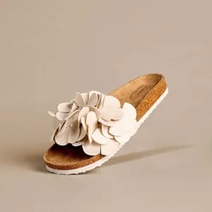 MAX flower accent slip on sandals
