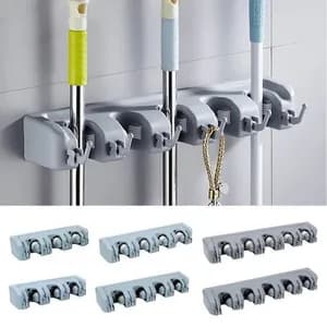 Five Slot Wall Mount Broom Holder