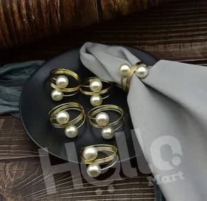 Pearl Napkin Rings Set