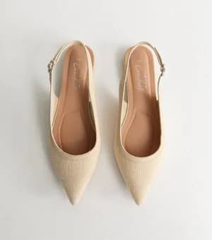 New look woven pointed slingback pump