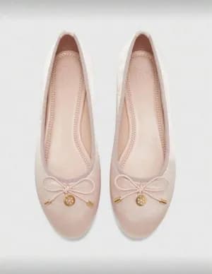 Plain bow ballerina flat 37