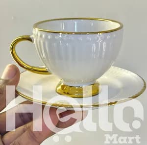 Gold Rim Coffee Cup Set