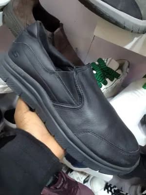 Black Skechers Slip-On Work Shoes