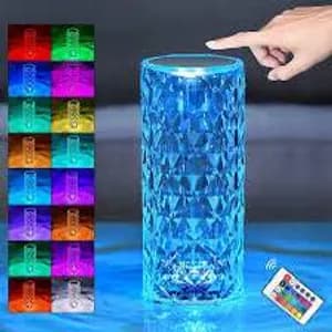 Crystal Table Lamp USB Rechargeable LED