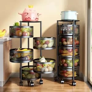 Moveable and Rotatable Kitchen Storage Rack