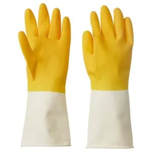 IKEA Cleaning gloves, bright yellow/off-white, M