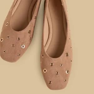 MAX rivet accent slip on ballerina