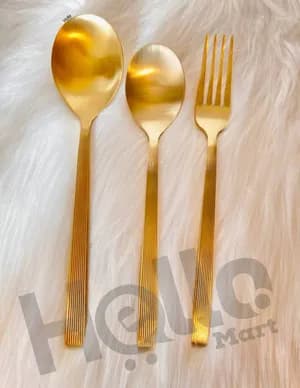 Golden Cutlery Spoon Fork Set