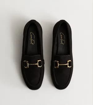faux suede snaffle buckle loafer