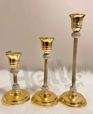 Elegant Golden Candle Holder Set