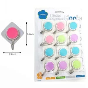 12 Self Adhesive Plastic hooks