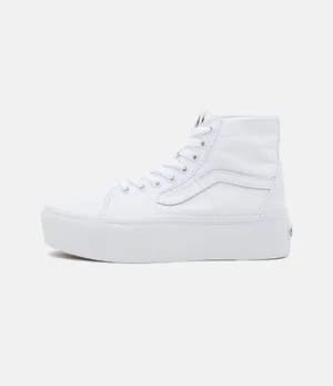 Vans White Textile High-Top Sneakers