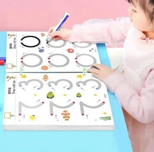 Montessori reusable tracing and practicing book with erasable marker